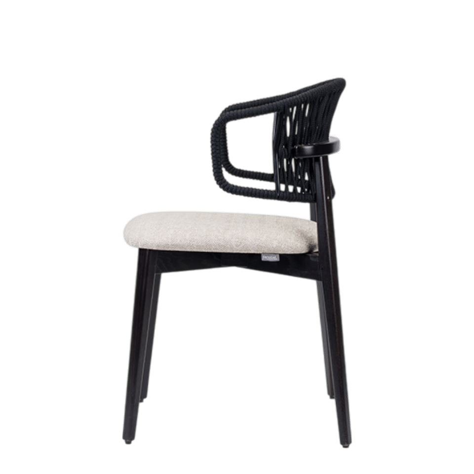 Coffee Cord Back Sidechair