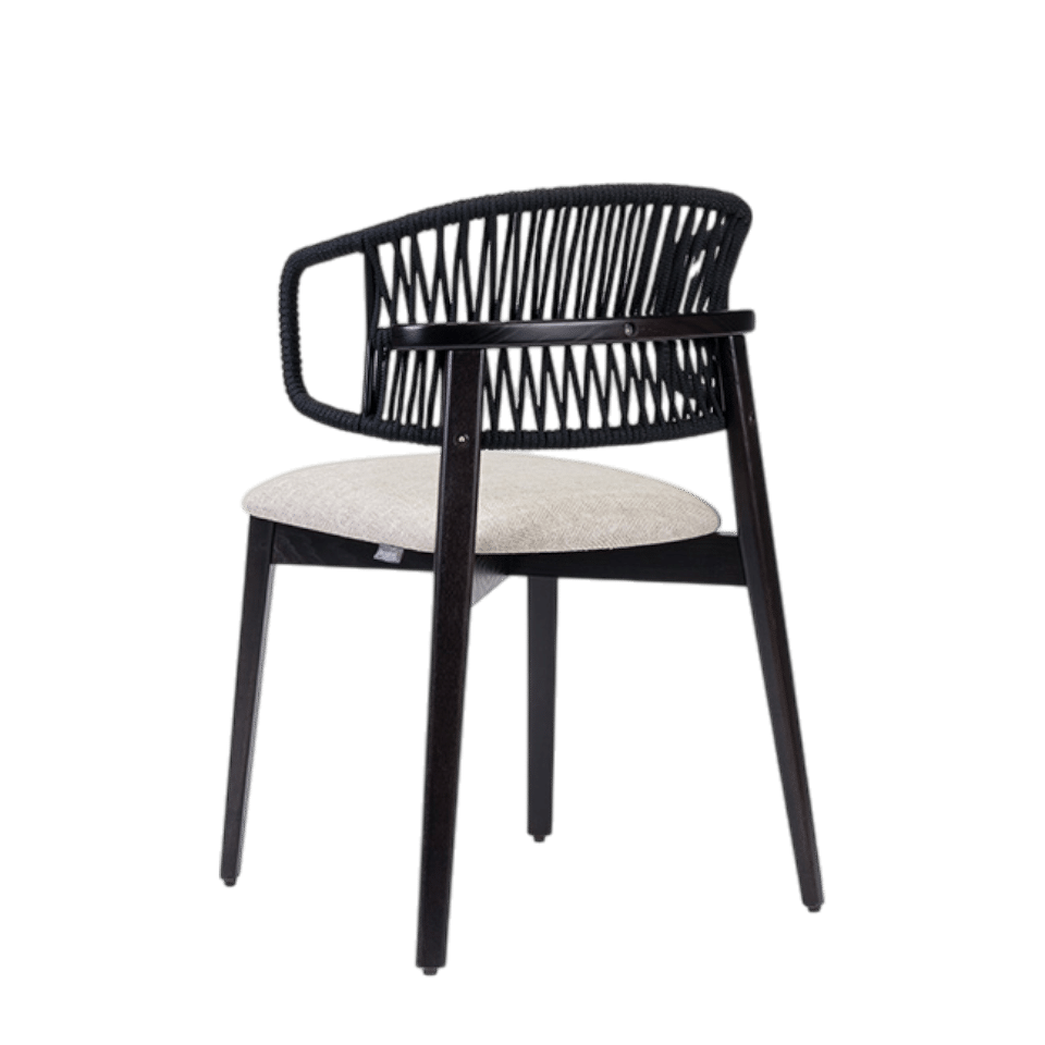 Coffee Cord Back Sidechair