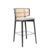 Coffee Wicker Back Barstool