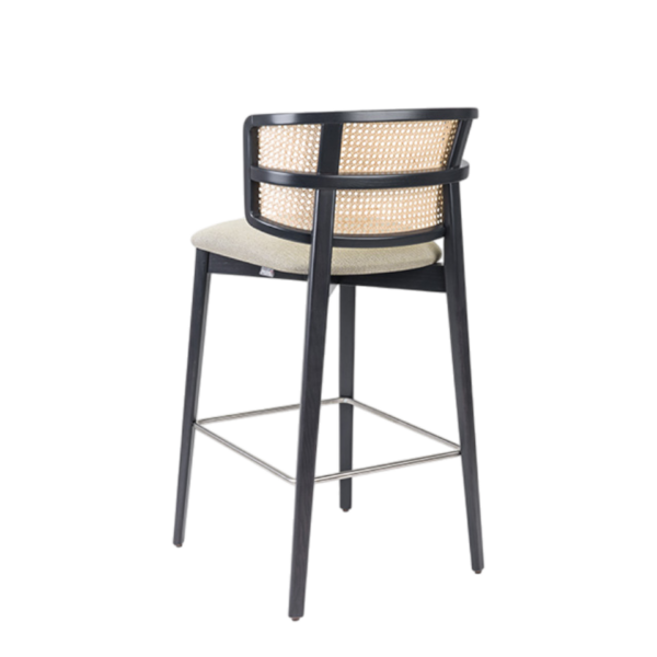 Coffee Wicker Back Barstool