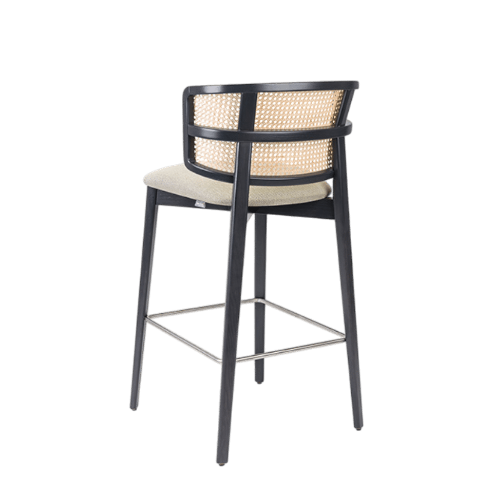Coffee Wicker Back Barstool