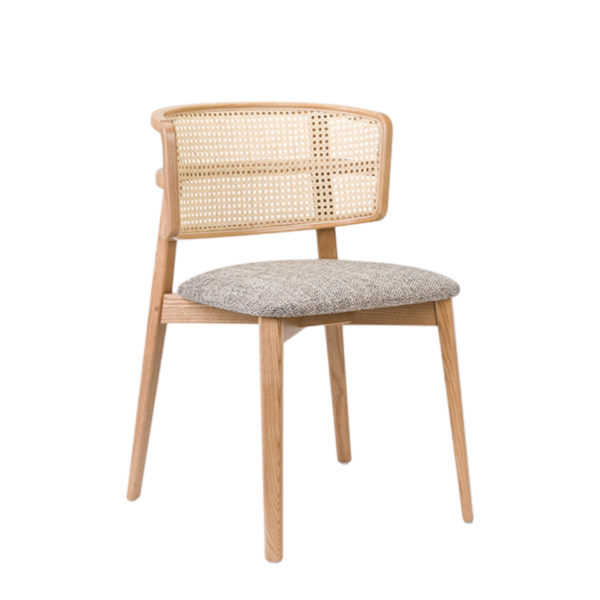 Coffee Wicker Back Sidechair