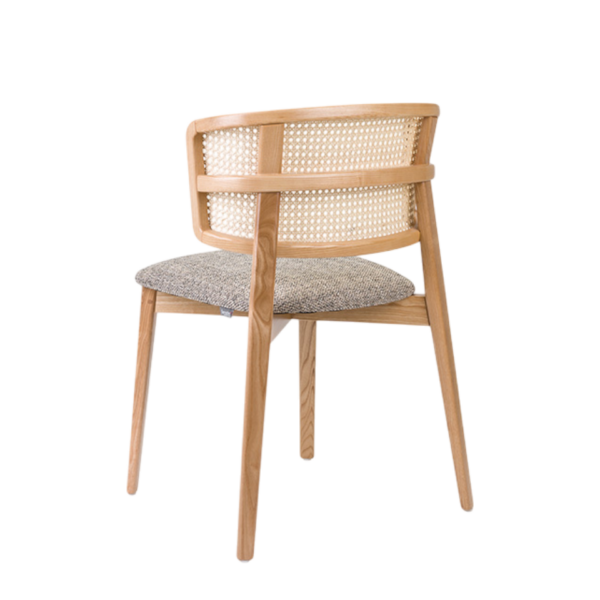 Coffee Wicker Back Sidechair