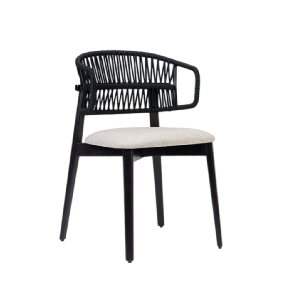 Coffee Cord Back Sidechair